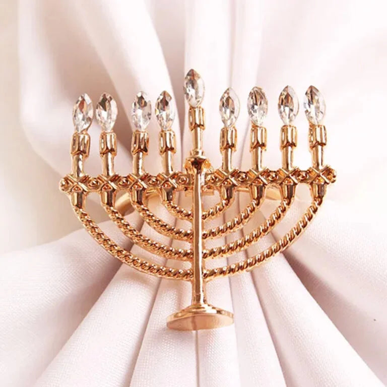 Chandelier Metal Gold and Crystal Napkin Ring