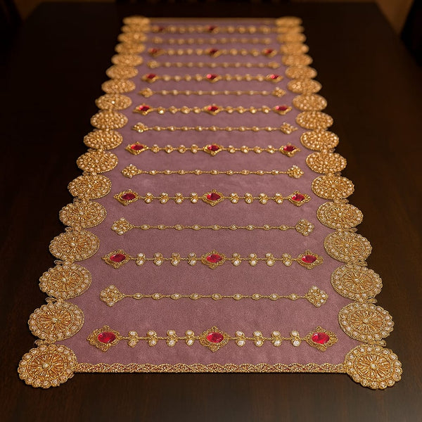 Lavender Royale Beaded Table Runner
