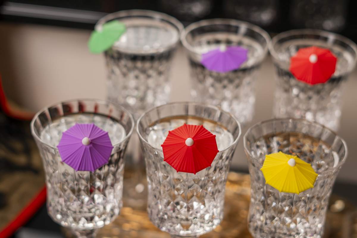 Silicone Umbrella Glass Charm