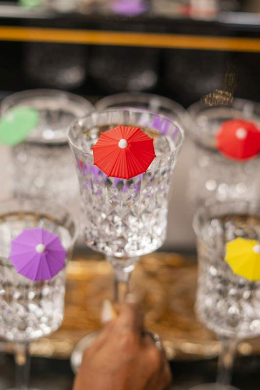 Silicone Umbrella Glass Charm