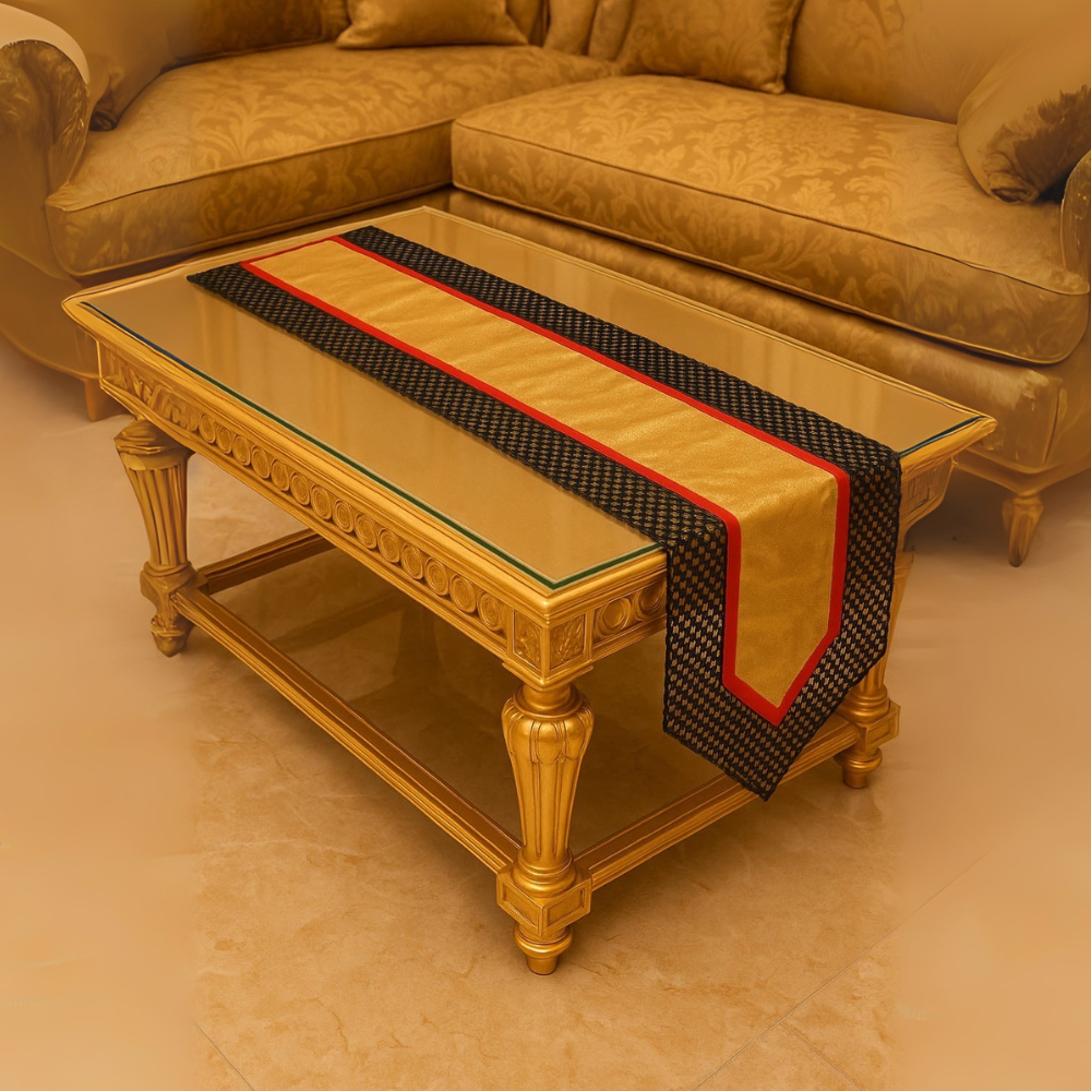 Elegant Gold & Black Designer Table Runner