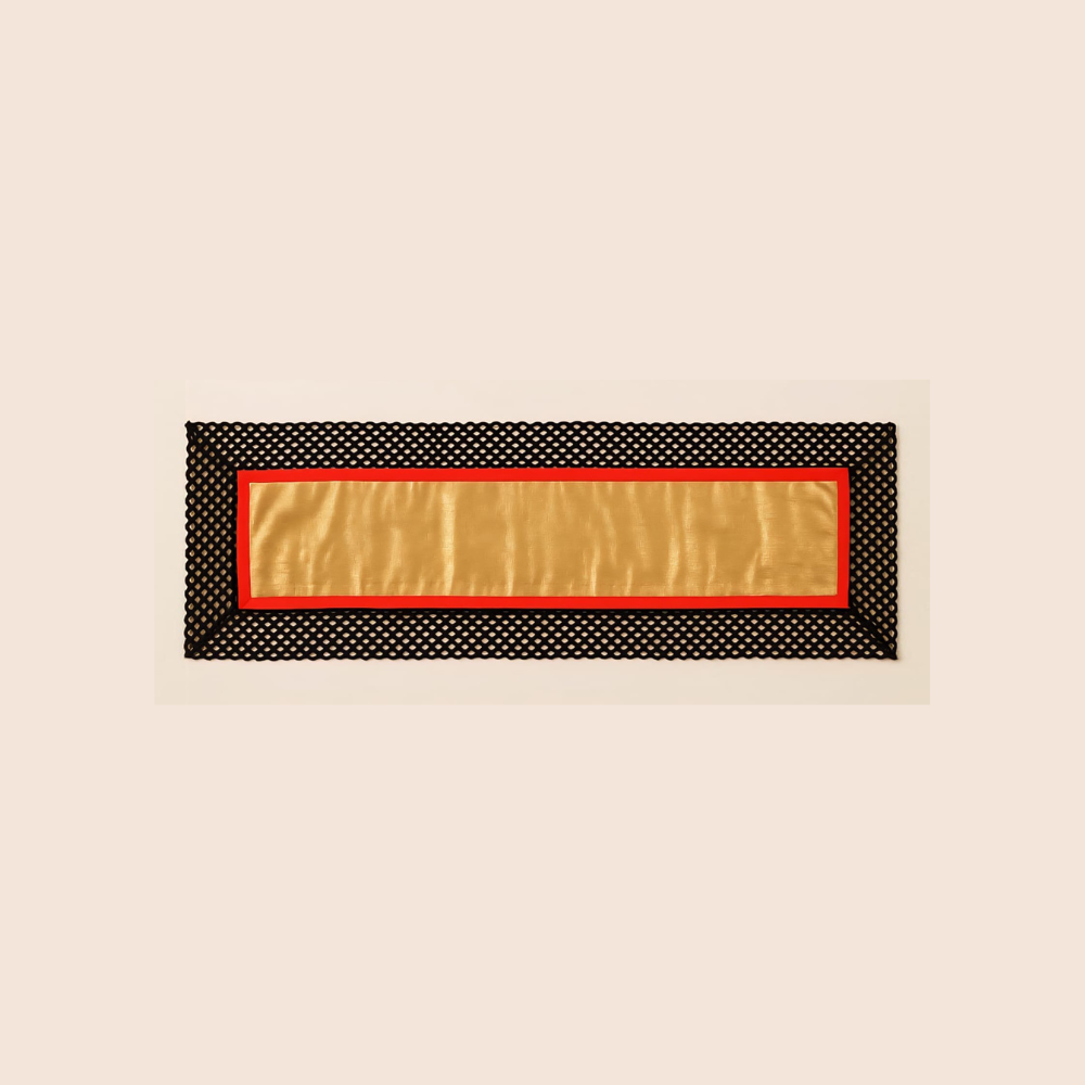 Elegant Gold & Black Designer Table Runner