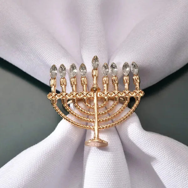 Chandelier Metal Gold and Crystal Napkin Ring