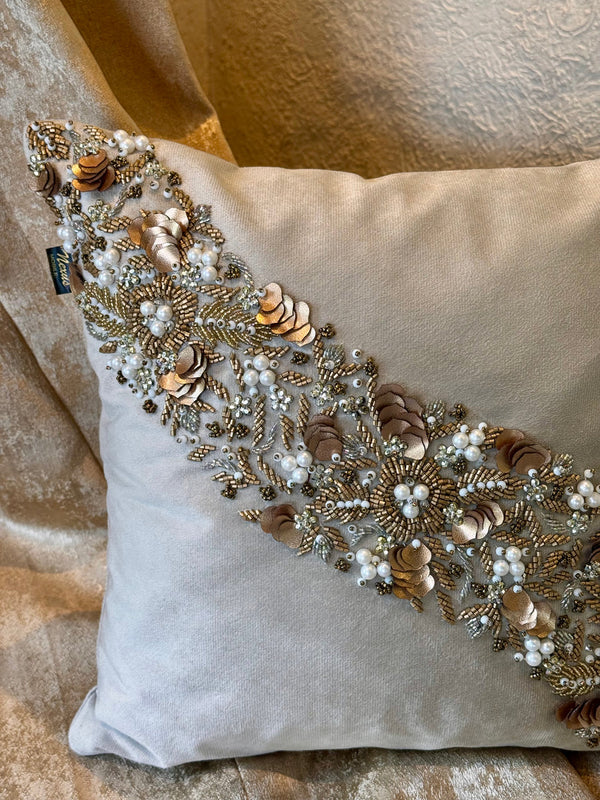 The Gilded Bloom Cushion Cover