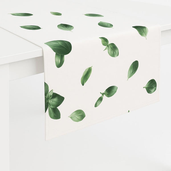 Basil Leaf Cotton Table Runner