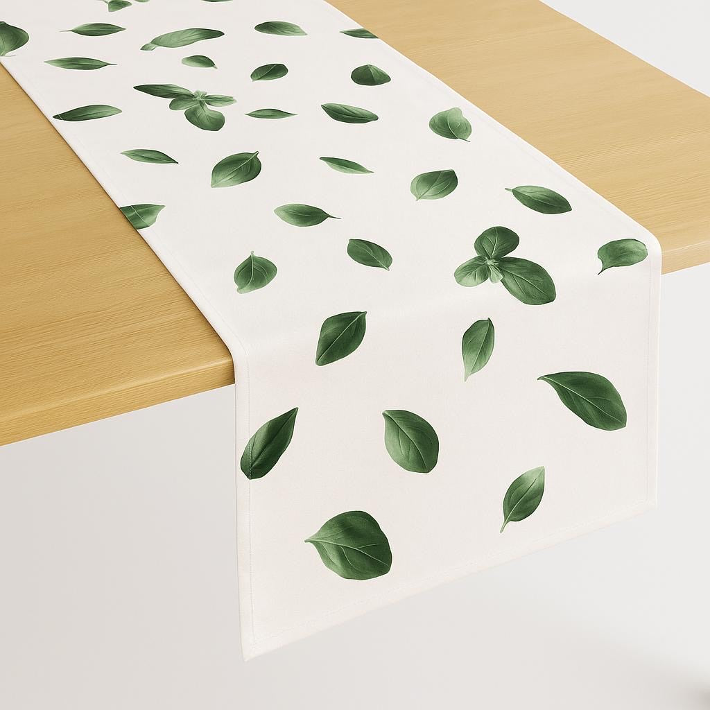 Basil Leaf Cotton Table Runner