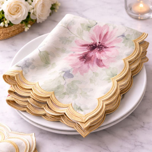 Blush Petal Scalloped Luxe Napkin