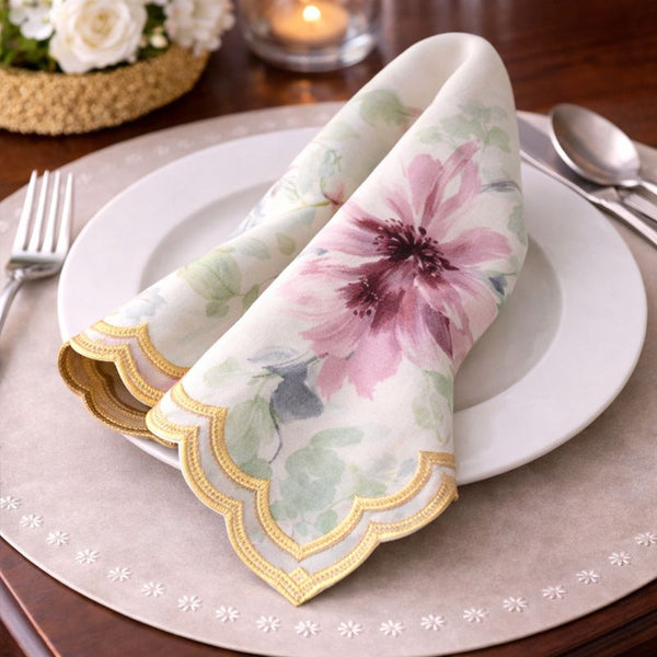 Blush Petal Scalloped Luxe Napkin