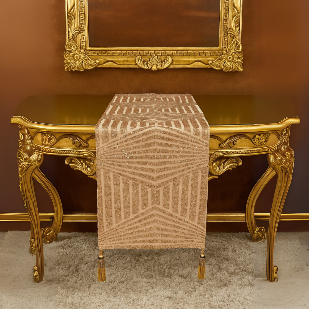 Champagne Chevron Sequin Runner
