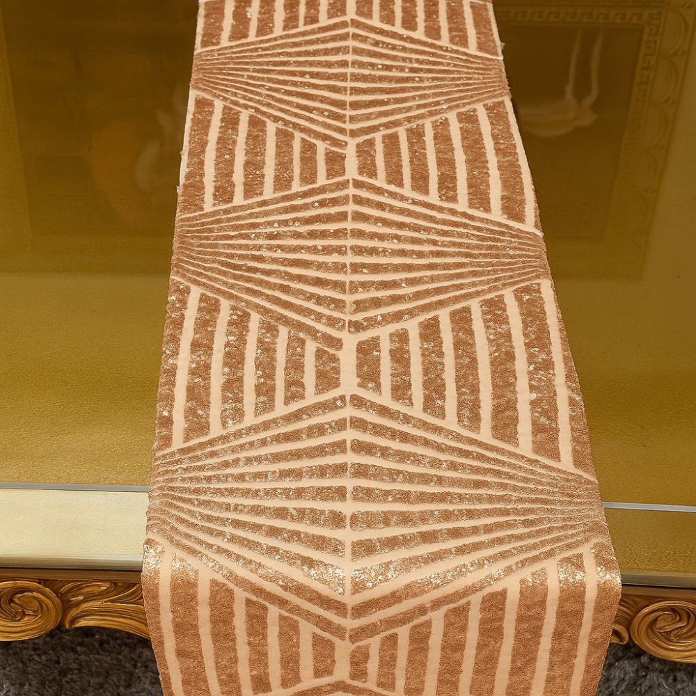 Champagne Chevron Sequin Runner