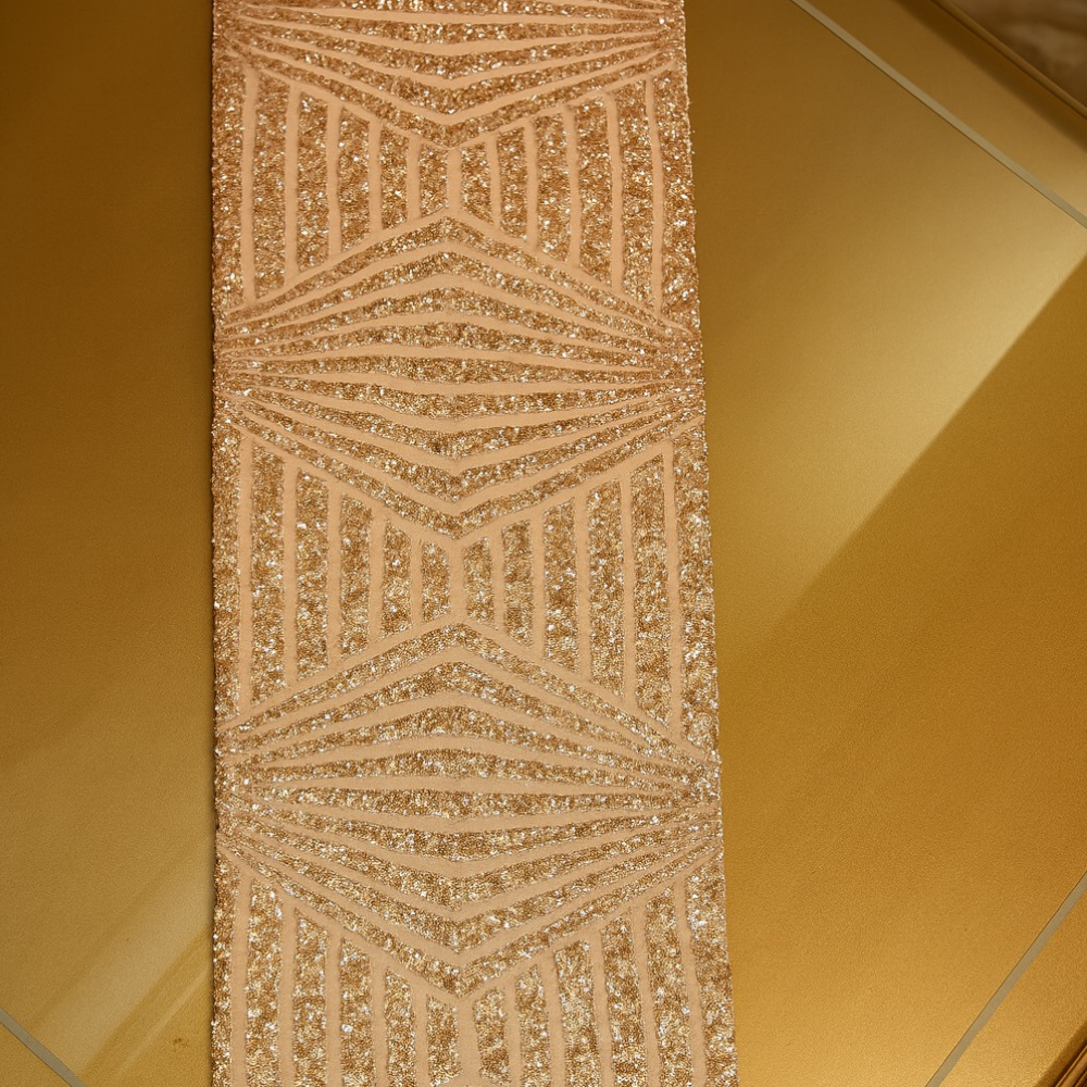 Champagne Chevron Sequin Runner