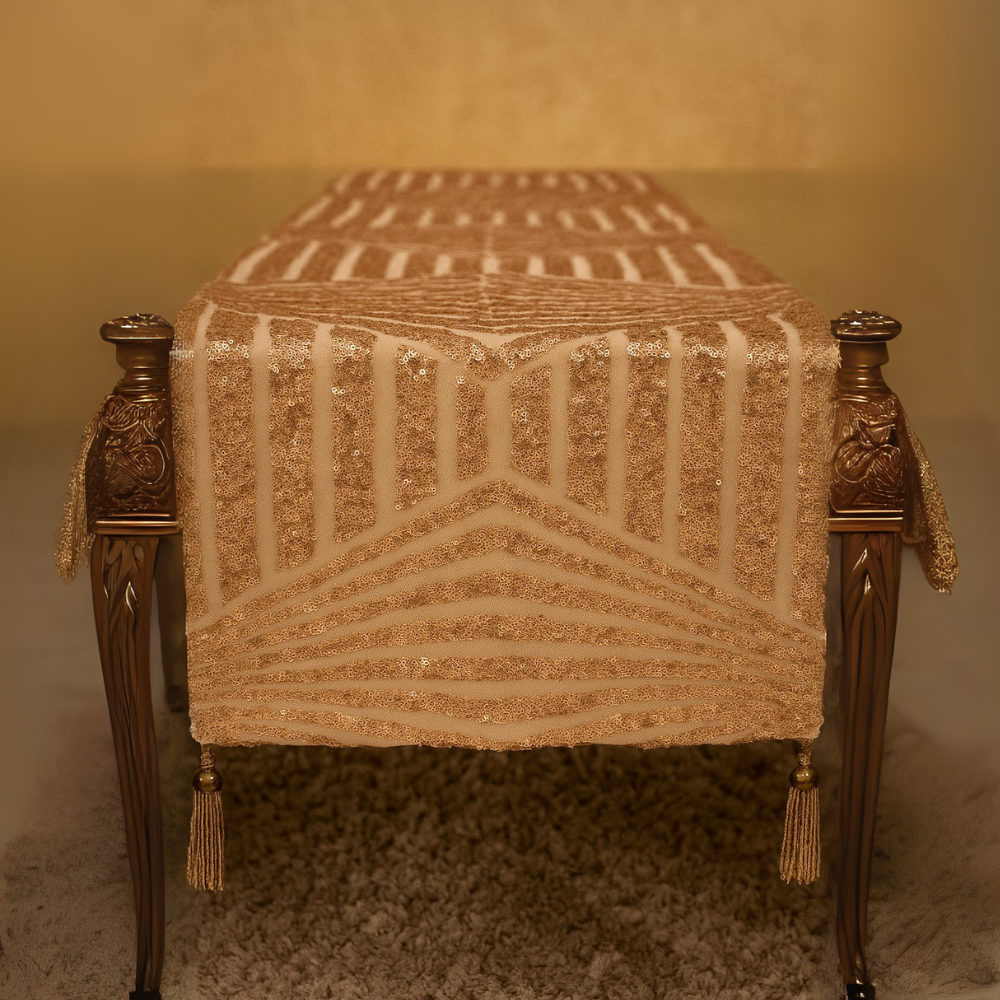 Champagne Chevron Sequin Runner