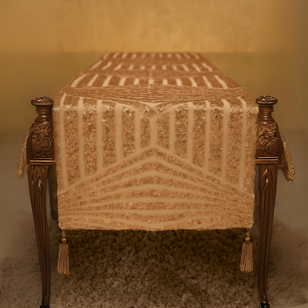 Champagne Chevron Sequin Runner