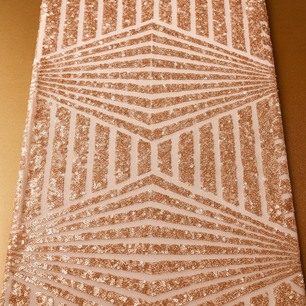 Champagne Chevron Sequin Runner