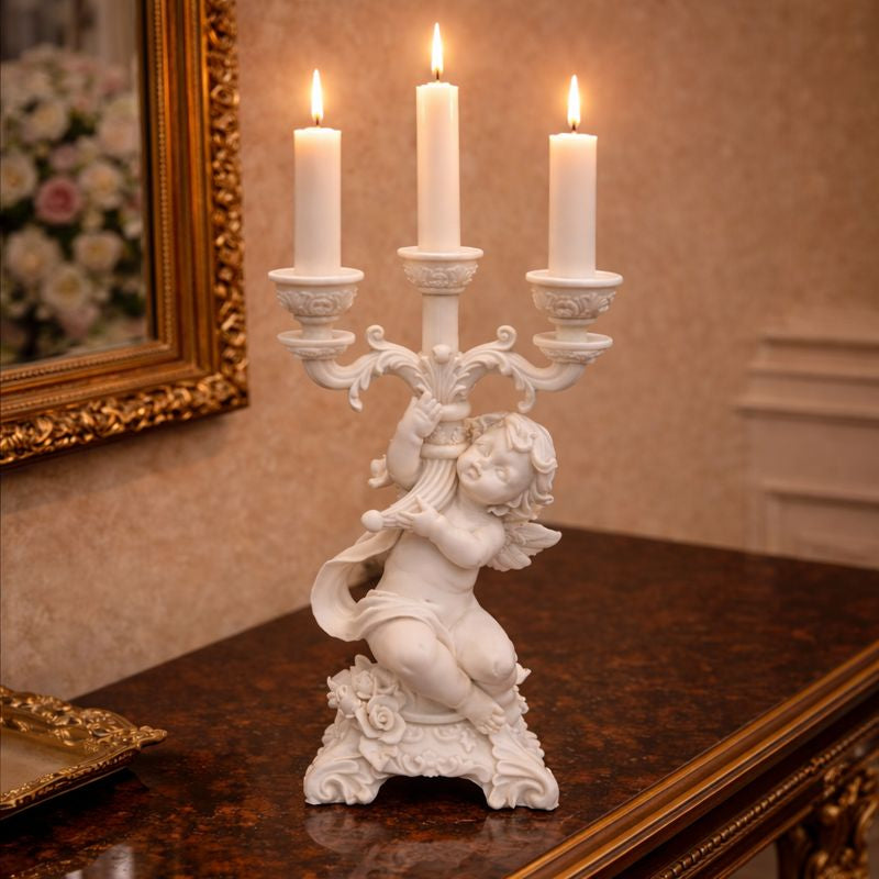 Cherubic Grace – Triple Candle Holder