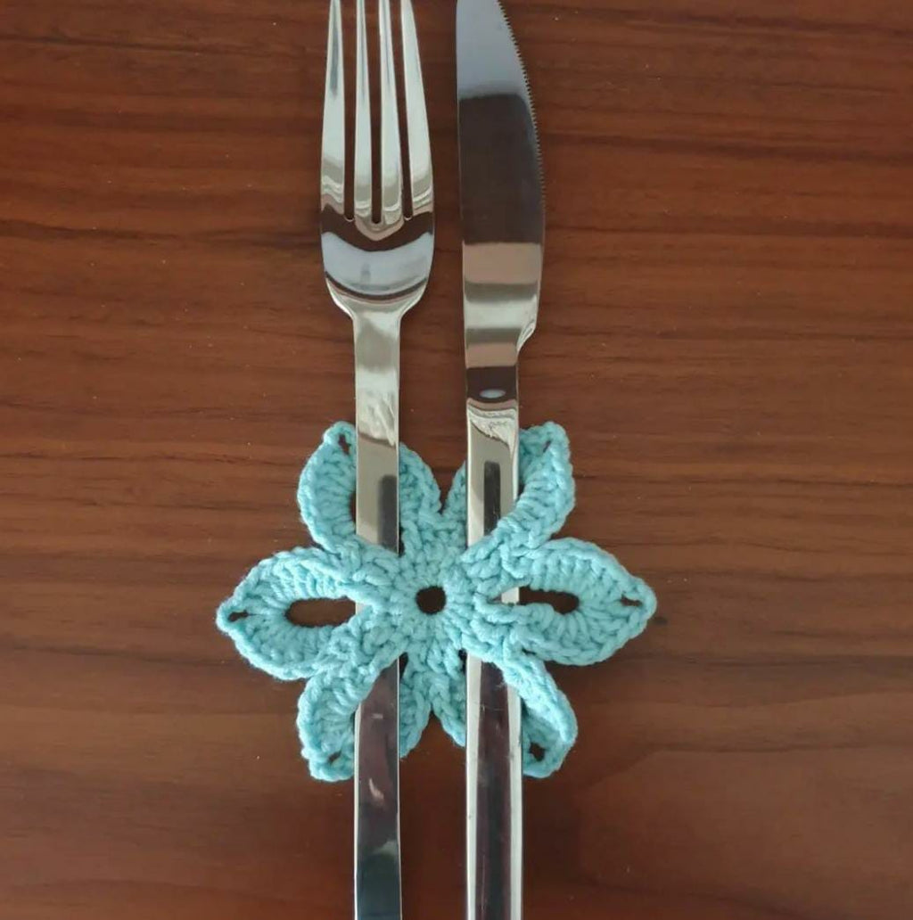 Crochet Cutlery Covers Come Coaster