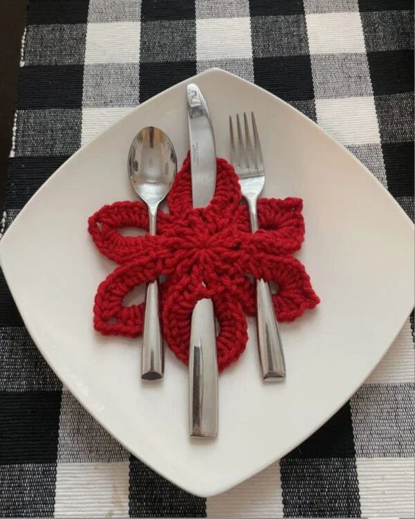 Crochet Cutlery Covers Come Coaster