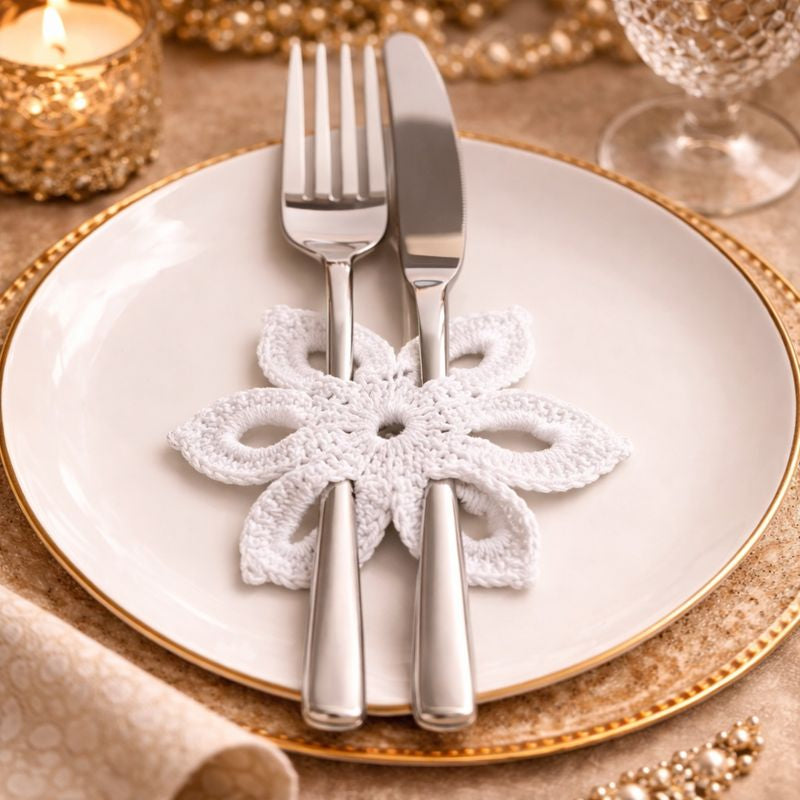 Crochet Cutlery Covers Come Coaster