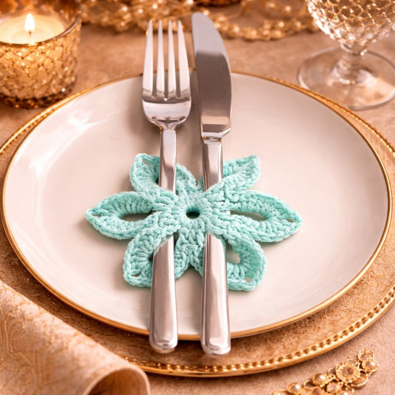 Crochet Cutlery Covers Come Coaster