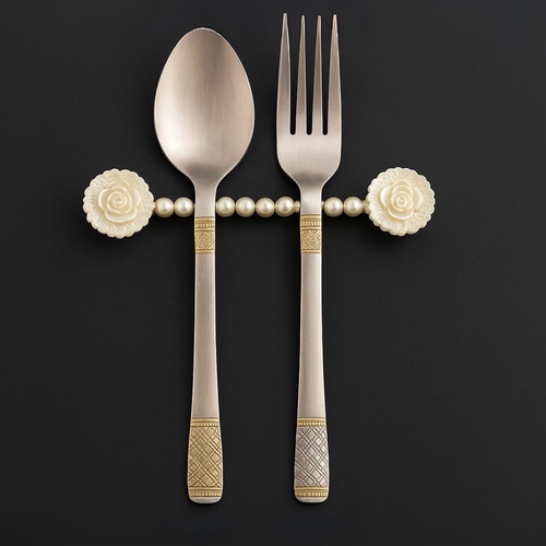 Decorative Pearl & Floral Cutlery Rest