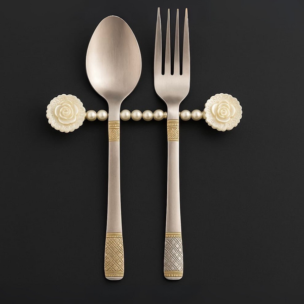 Decorative Pearl & Floral Cutlery Rest