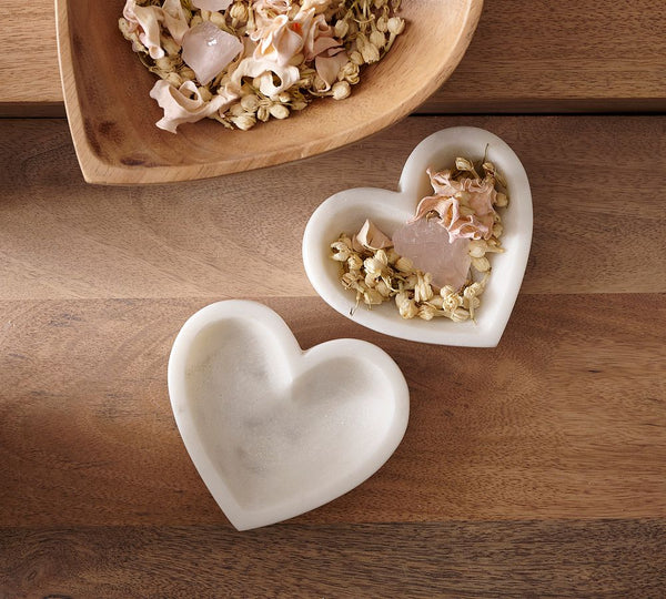 Eternal Heart White Marble Trinket Dish