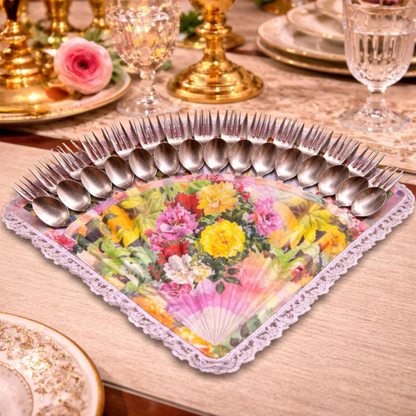 Floral Fan Cutlery Organizer