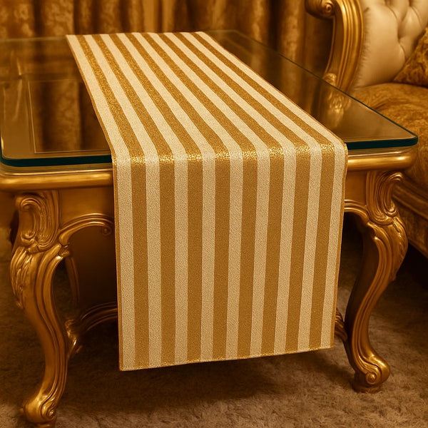 Gold Sequin Stripe Table Runner