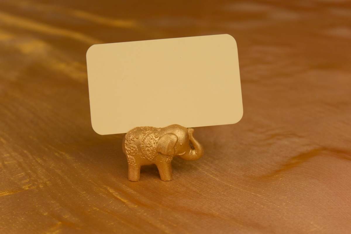 Golden Elephant Name Card Holder