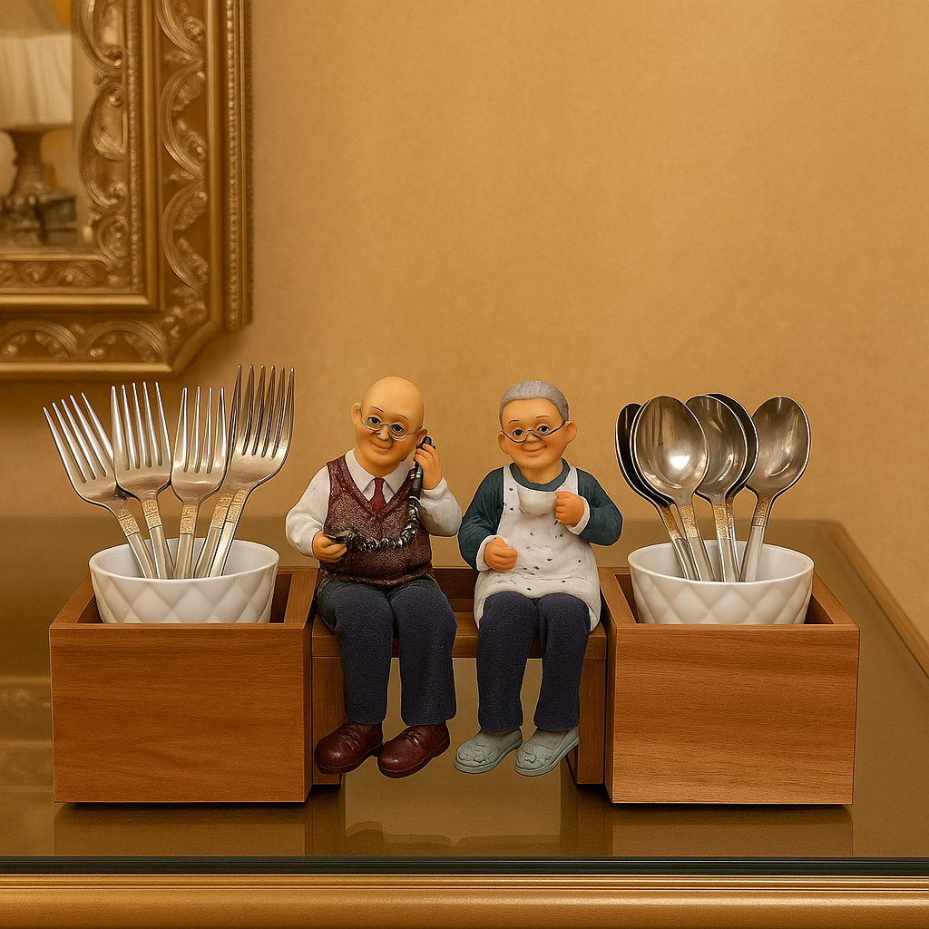 Grandparents’ Charm Wooden Cutlery Holder