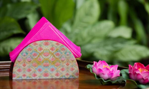 Lotus Blossom Organizer: Cutlery And Tissue Stand