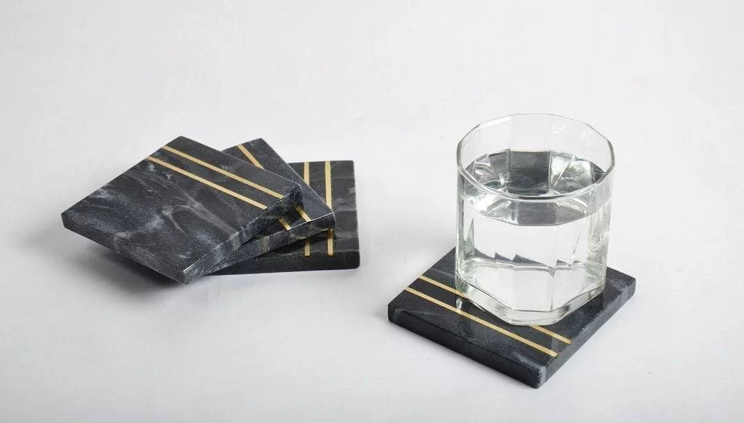 Midnight Luxe Marble Coasters