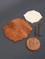 Luxe Marble & Acacia Wood Tiered Stand
