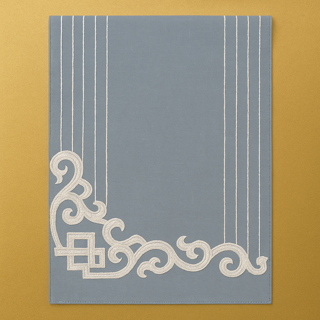 Imperial Azure Embroidered Runner