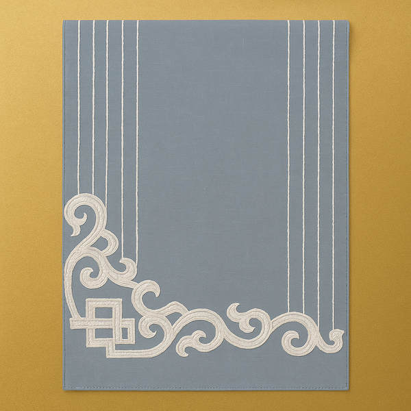 Imperial Azure Embroidered Runner