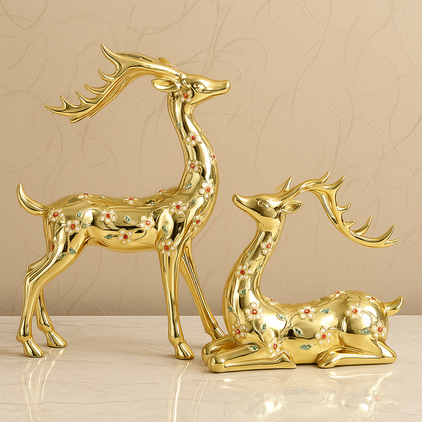Imperial Gilded Reindeer Duo