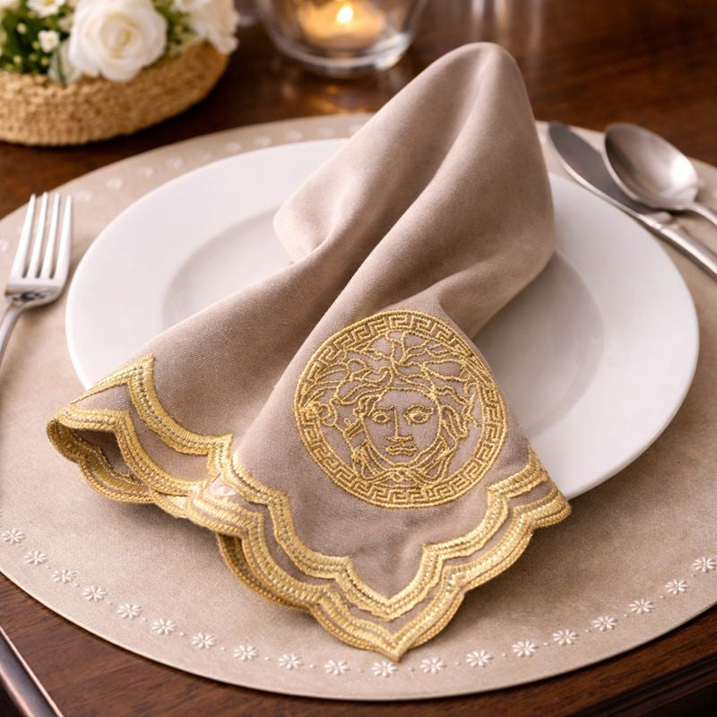 Imperial Medusa Crest Luxe Napkin