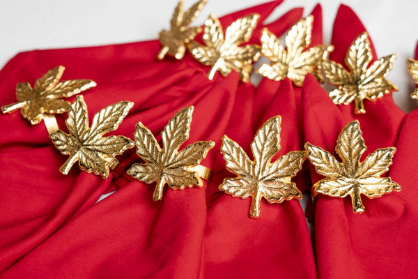 Golden Leaf Napkin Rings