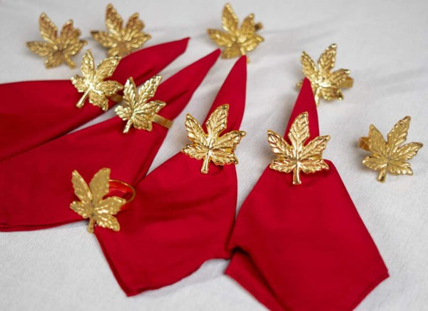 Golden Leaf Napkin Rings
