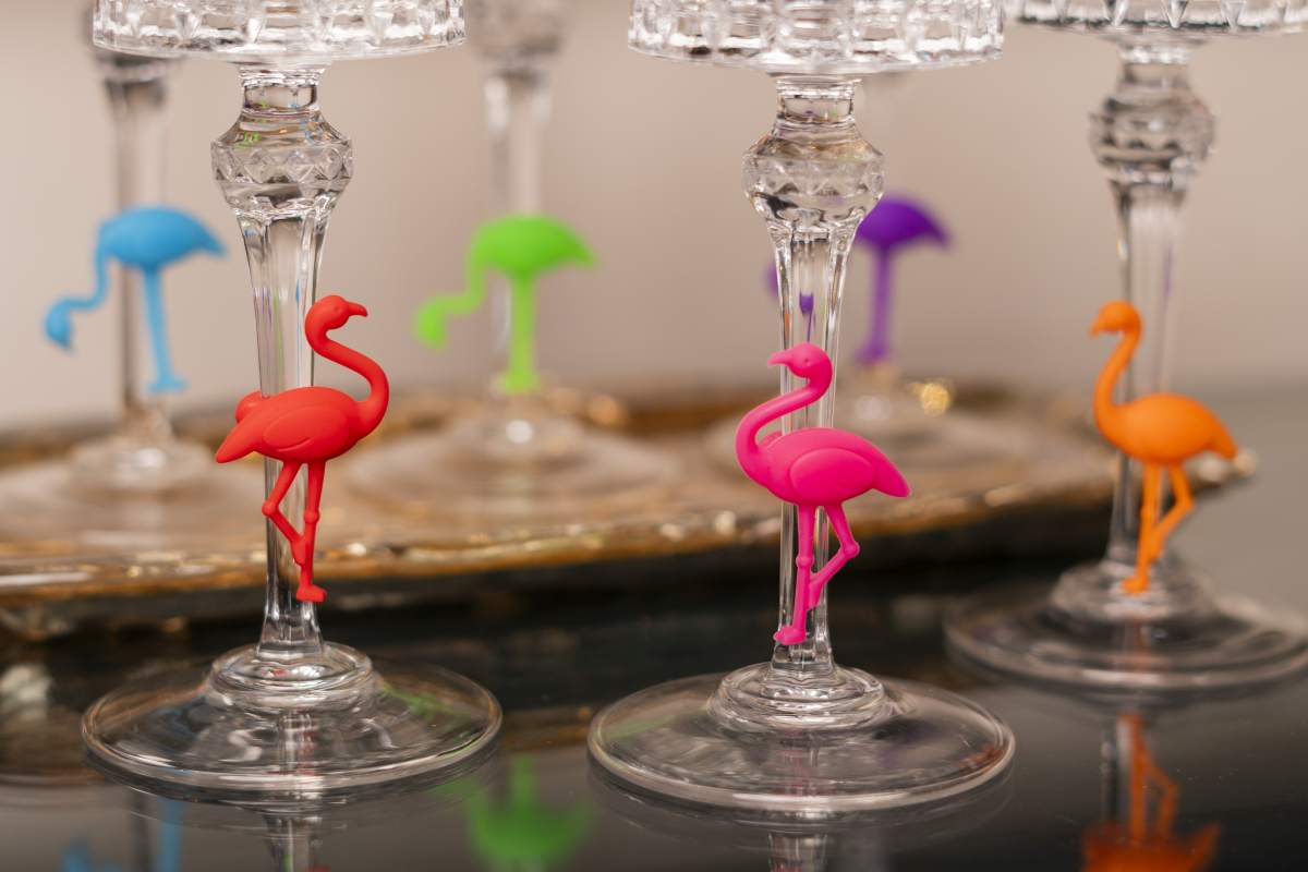Flamingo Silicone Glass Charm