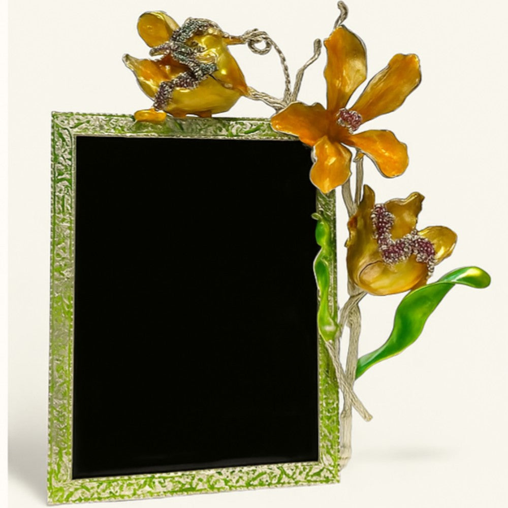 Jewelled sunburst orchid photoframe