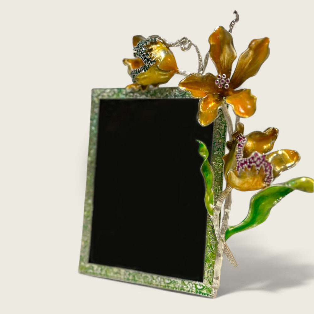 Jewelled sunburst orchid photoframe