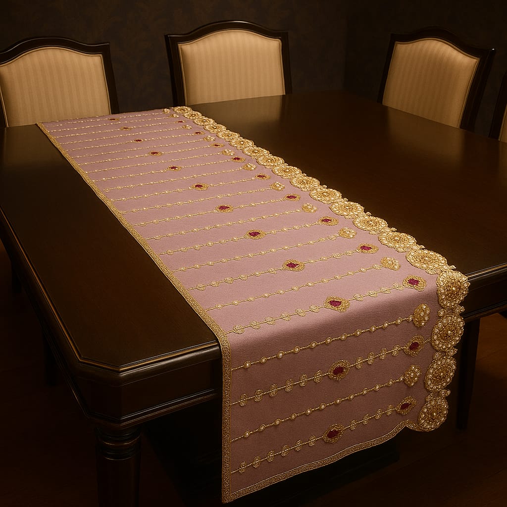 Lavender Royale Beaded Table Runner