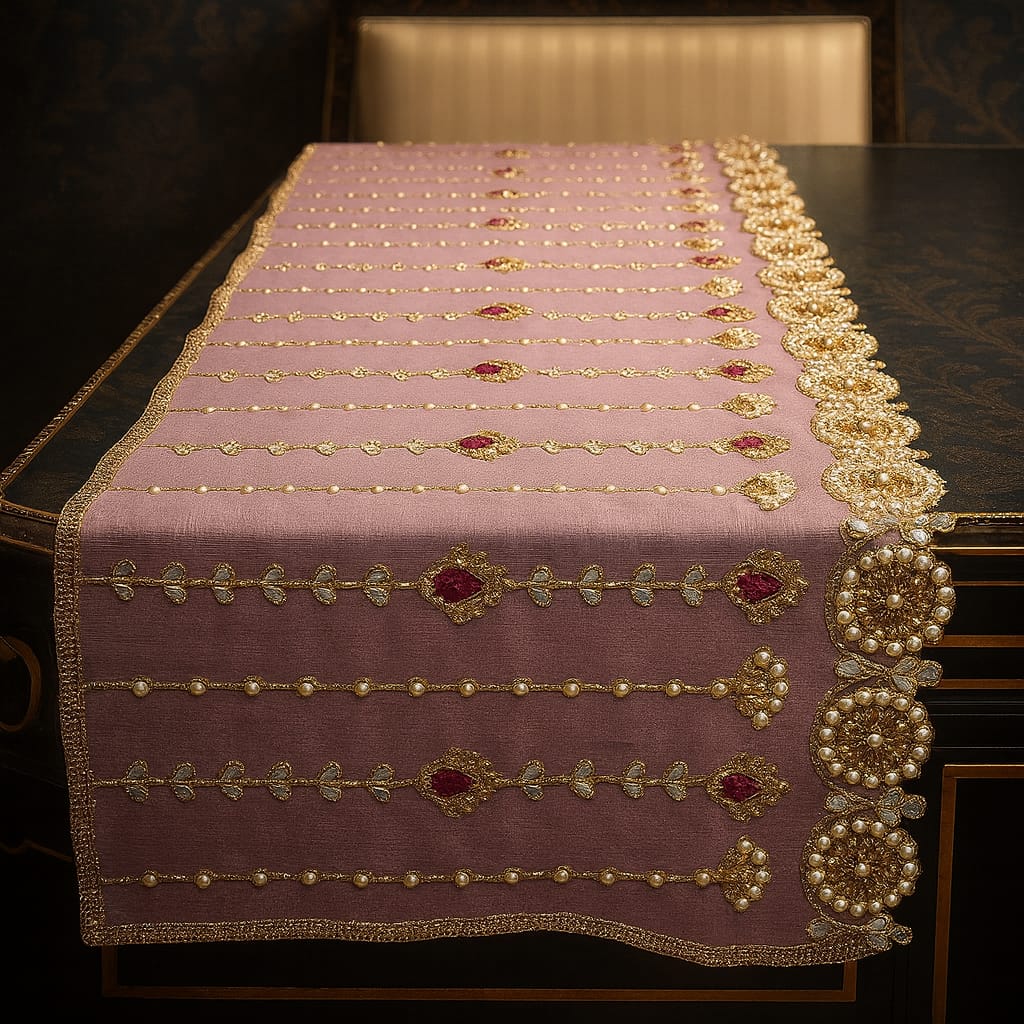 Lavender Royale Beaded Table Runner