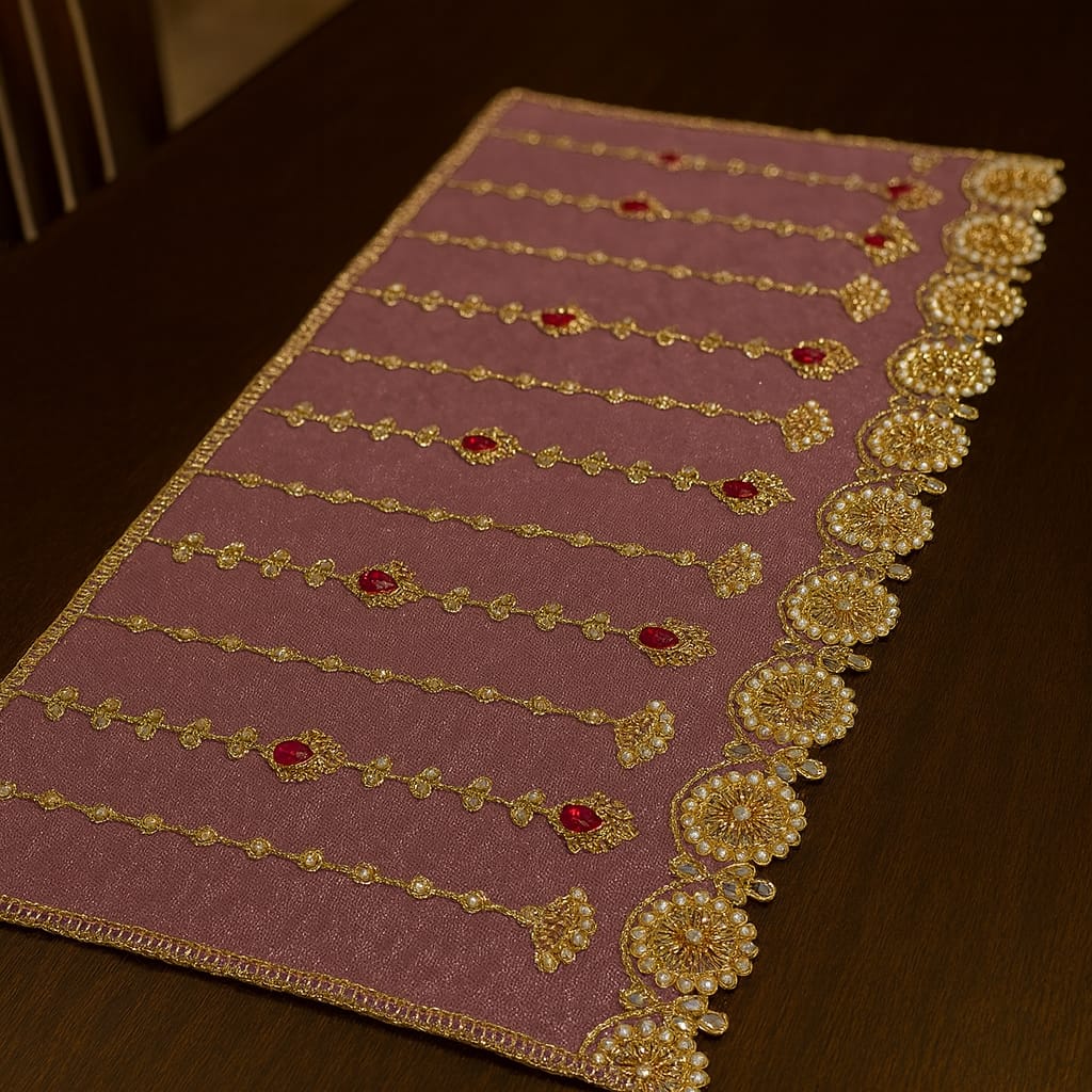 Lavender Royale Beaded Table Runner