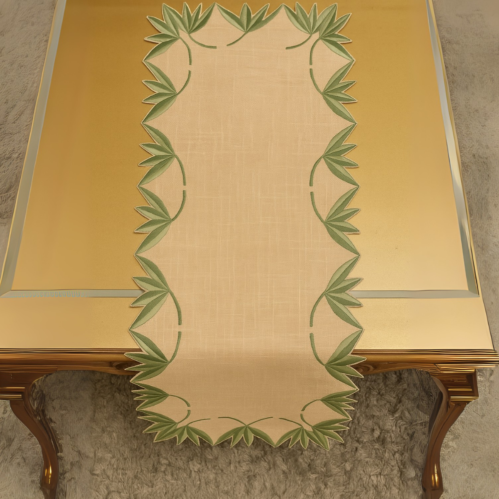 Leaf Whisper Linen Runner