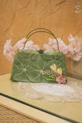 Leafy Bag Shaped Green Vase