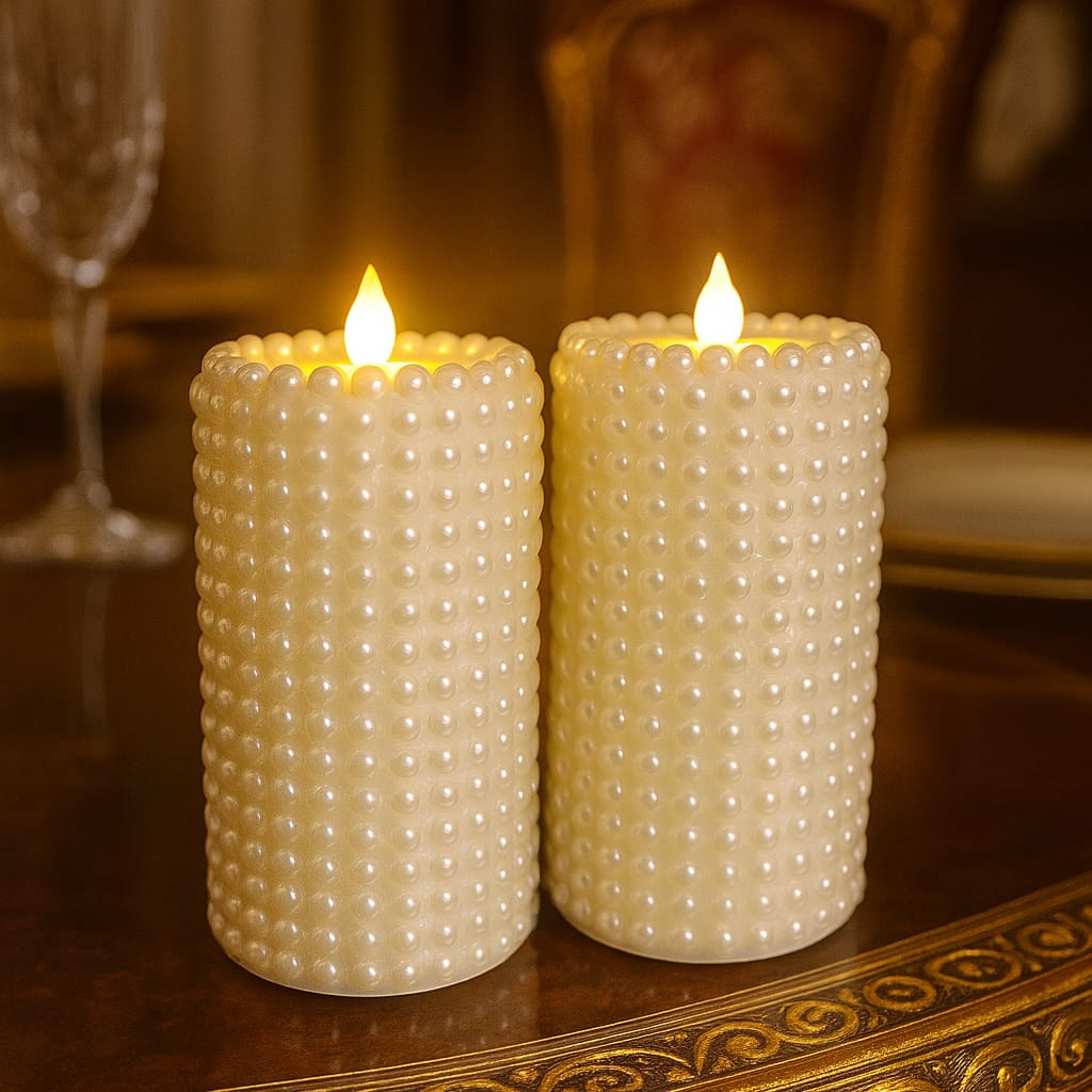 Lustrous Pearl Candle Set