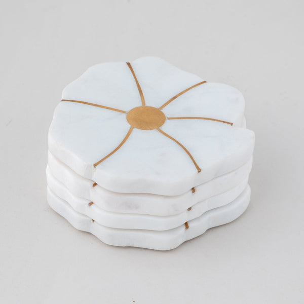 Marble Blossom Coaster Set