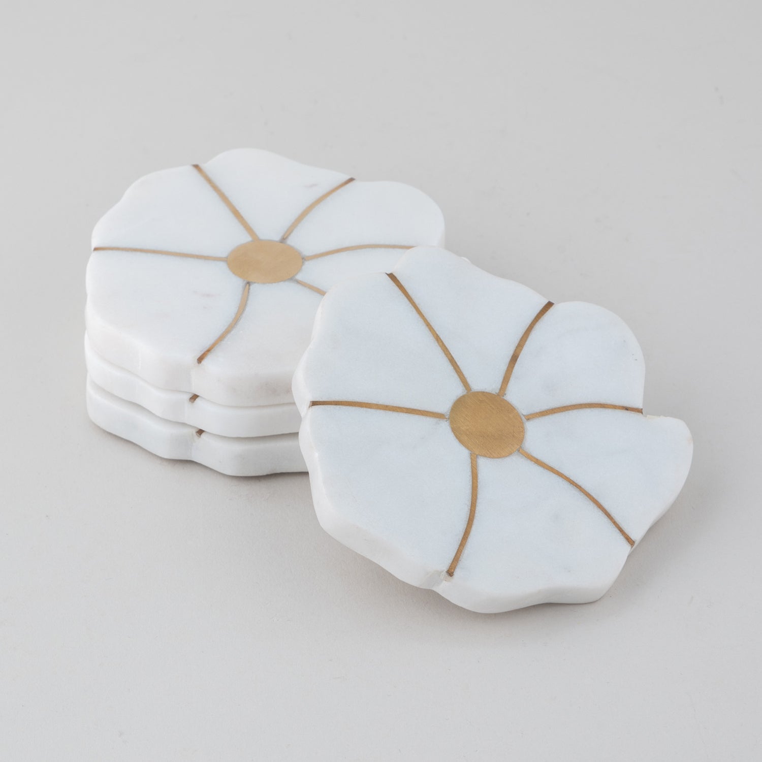 Marble Blossom Coaster Set